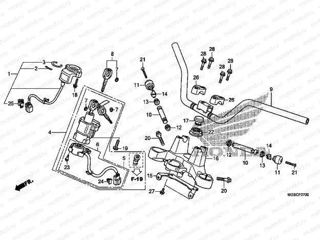 F-7 STEERING BAR PIPE / UPPER BRIDGE