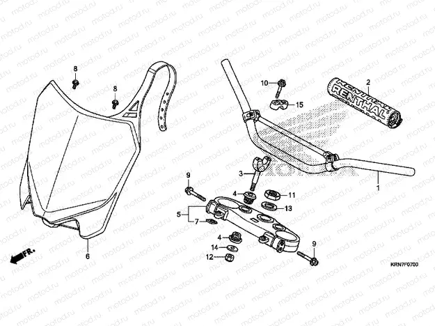 F-7 STEERING BAR PIPE / UPPER BRIDGE