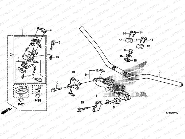 F-7 TIE ROD TUBE / UPPER AXLE (XR125LEK / LK)