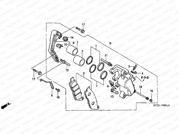 F-8-1 FRONT BRAKE CALIPER (SI)