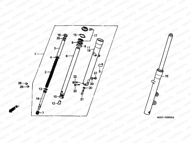 F-8 FRONT FORK