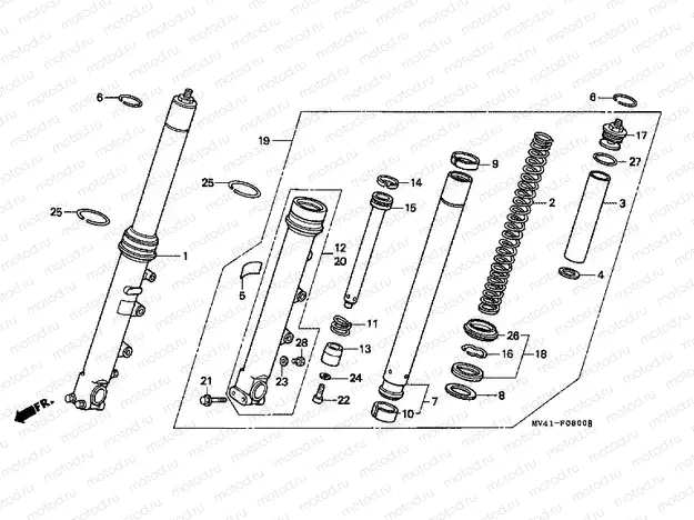 F-8 FRONT FORK (CB400RRL/RRN)