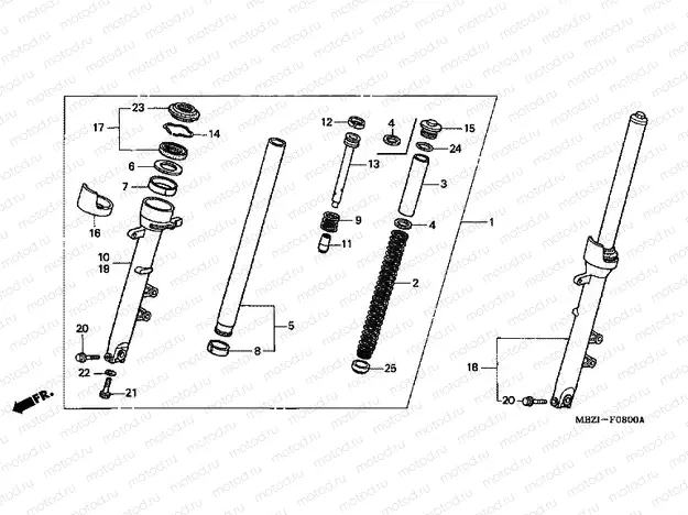 F-8 FRONT FORK (CB600F2 / F22 / 3/4)