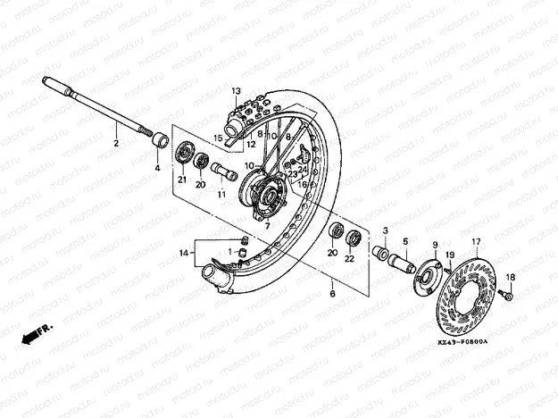 F-8 FRONT WHEEL (CR125RL / RM)