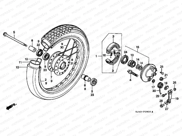 F-8 FRONT WHEEL (SH75H / K / M / P / S)