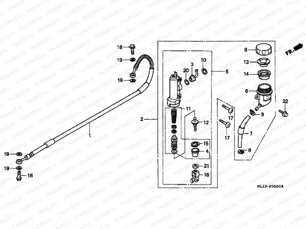 F-8 REAR MAIN BRAKE CYLINDER