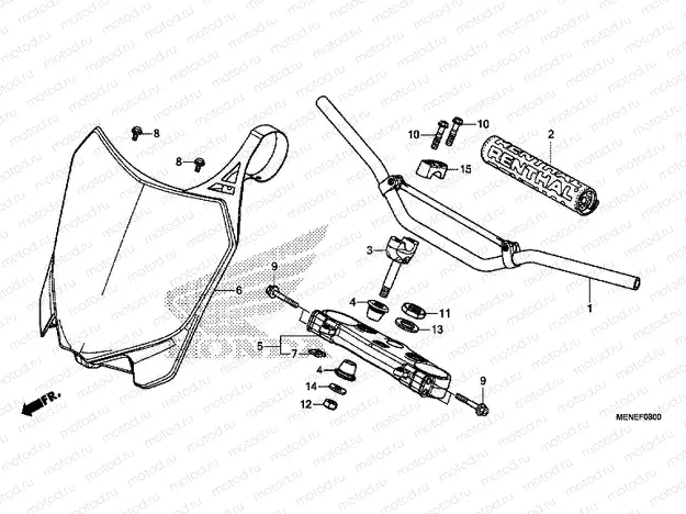 F-8 STEERING BAR PIPE / UPPER BRIDGE