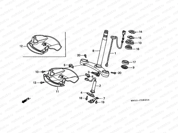 F-8 STEERING STEM