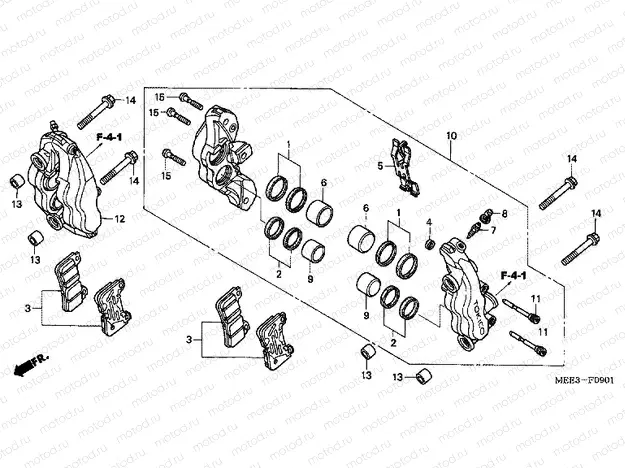 F-9-1 FRONT BRAKE CALIPER (CBR600RR5 / 6)