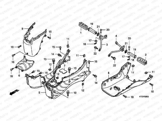 F-9 FLOOR FOOTREST / REAR FOOTREST