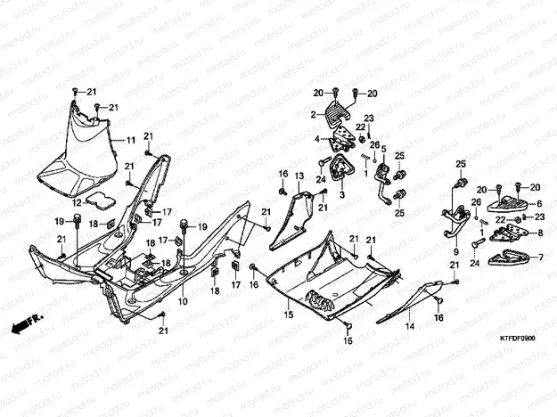 F-9 FLOOR PANEL / REAR FOOTREST