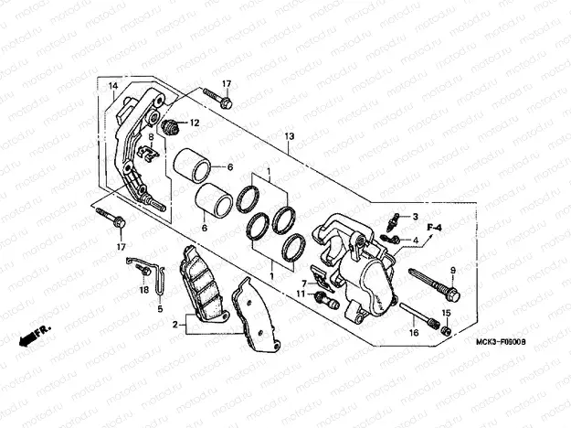 F-9 FRONT BRAKE CALIPER