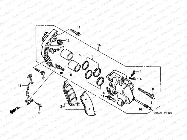F-9 FRONT BRAKE CALIPER