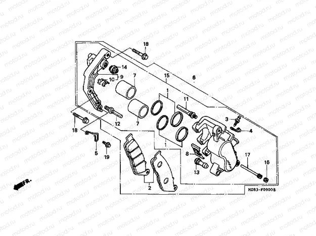 F-9 FRONT BRAKE CALIPER