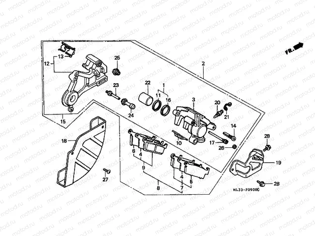 F-9 REAR BRAKE CALIPER