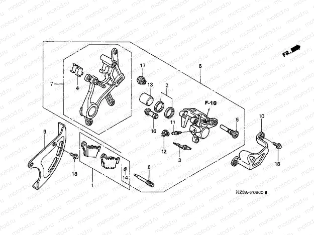 F-9 REAR BRAKE CALIPER