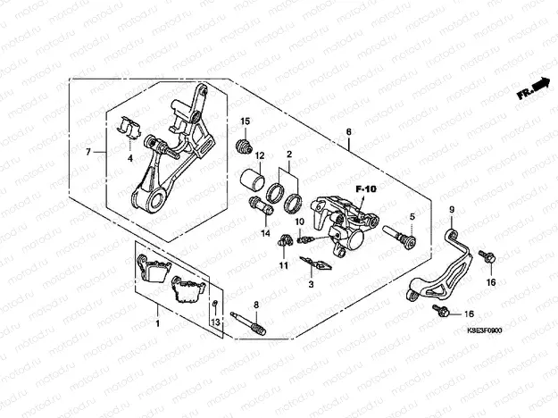 F-9 REAR BRAKE CALIPER