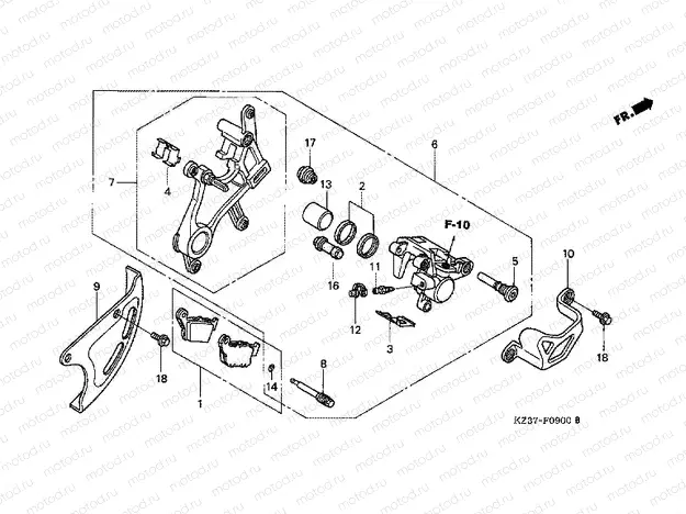 F-9 REAR BRAKE CALIPER