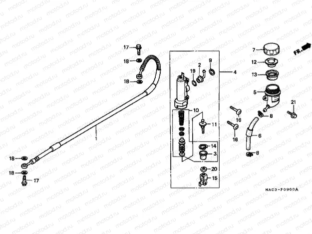F-9 REAR MAIN BRAKE CYLINDER
