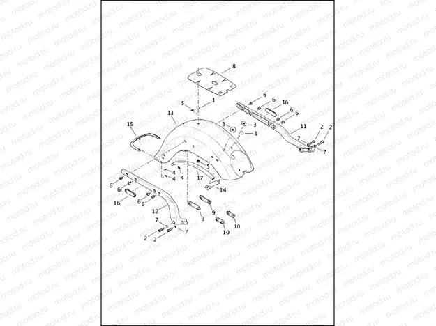 FENDERS AND SUPPORTS, REAR - FLDE, FLHC, FLHCS