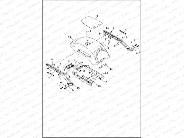 FENDERS AND SUPPORTS, REAR - FLFB, FLFBS