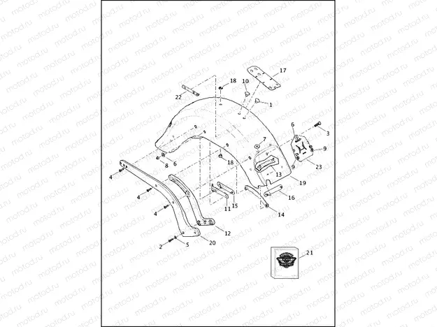 FENDERS AND SUPPORTS, REAR - FLSTF, FLSTFB AND FLSTFBS