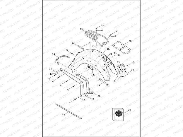 FENDERS AND SUPPORTS, REAR - FLSTN