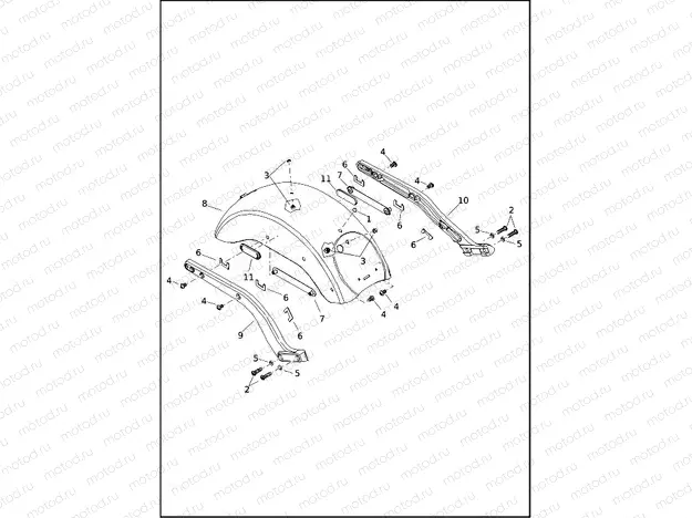 FENDERS AND SUPPORTS, REAR - FXLR, FXLRS