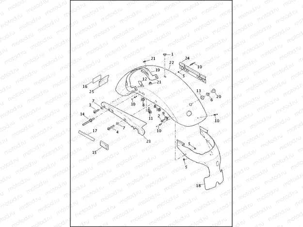 FENDERS, REAR - 883L/R/1200C/CA/CB/CP (ALL), 883N/1200V/X (CANADA ONLY)