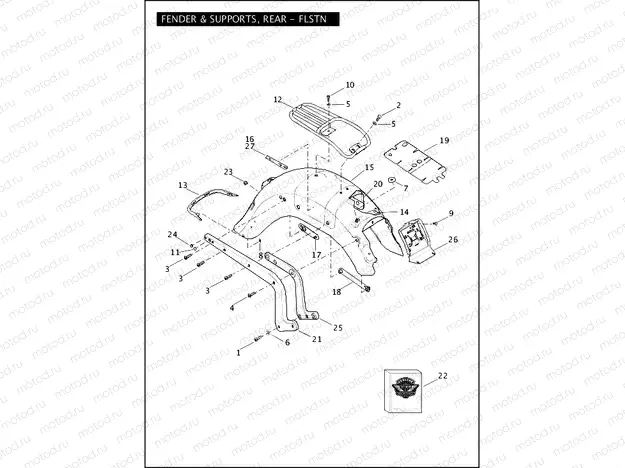 FENDERS & SUPPORTS, REAR - FLSTN