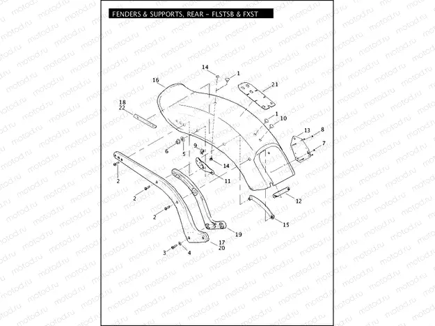 FENDERS & SUPPORTS, REAR - FLSTSB & FXST