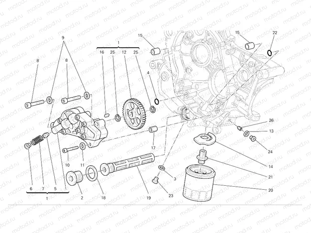 Filters and oil pump