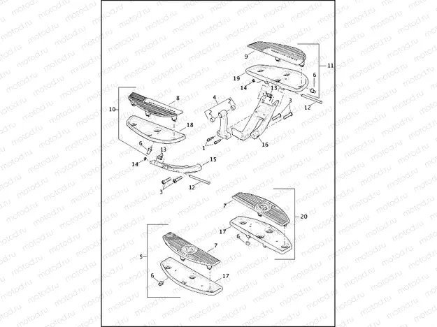 FOOTBOARDS, RIDER - FLDE, FLFB, FLFBS, FLHC, FLHCS, FLSL