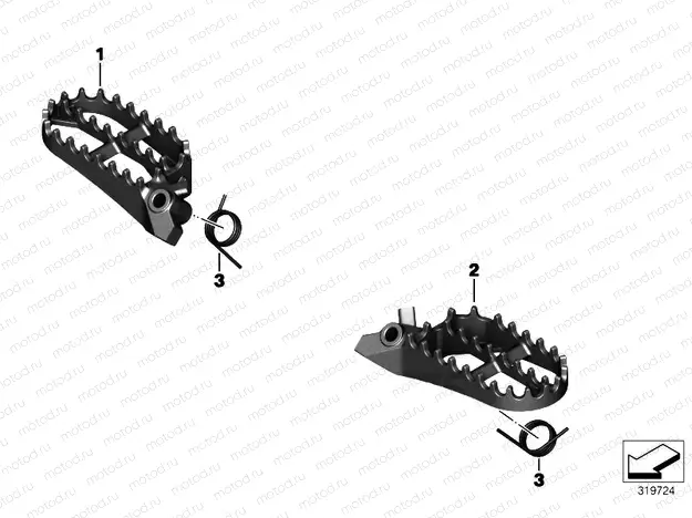 FOOTRESTS, ENDURO, WIDE, FRONT
