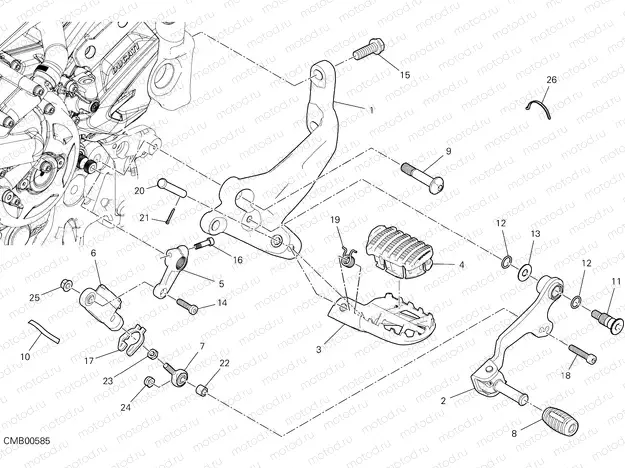 FOOTRESTS, LEFT