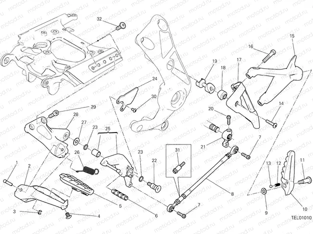 FOOTRESTS, LEFT [MOD:XDIAVELS]