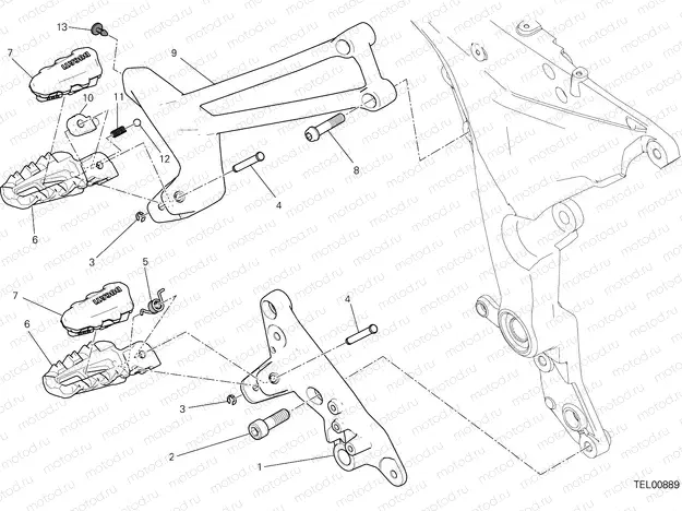 FOOTRESTS, RIGHT [MOD:MS1200PP]