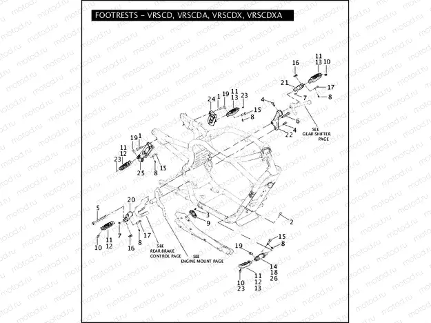 FOOTRESTS - VRSCD, VRSCDA, VRSCDX, VRSCDXA