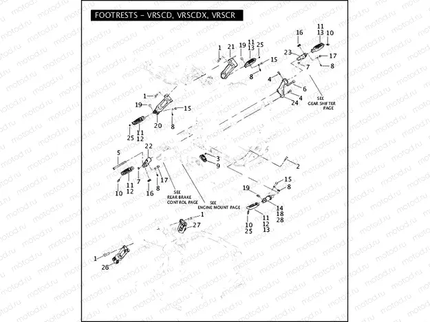 FOOTRESTS - VRSCD, VRSCDX, VRSCR