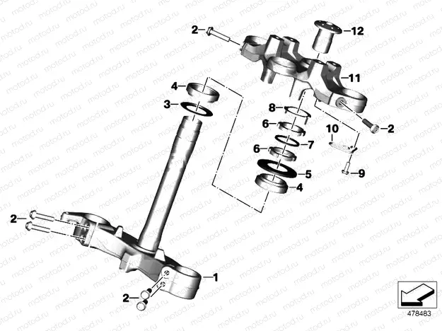 Fork brace, bottom/top