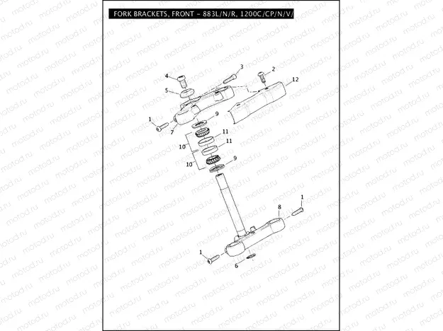 FORK BRACKETS, FRONT - 883L/N/R, 1200C/CP/N/V/X