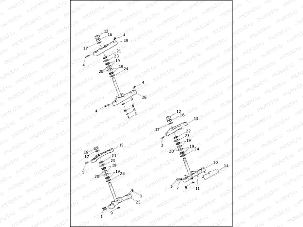 FORK BRACKETS, FRONT - FXS, FXSB & FXST