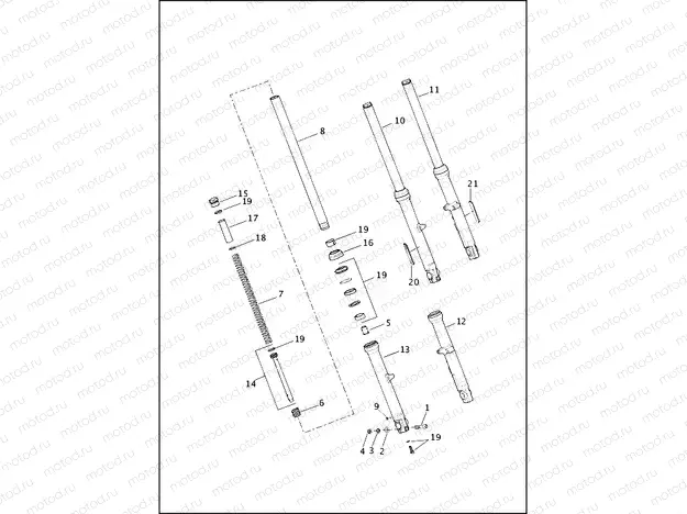 FORK, FRONT - 883L/R, 1200C/CA/CB/CP/V/X