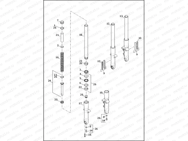 FORK, FRONT - FLDE, FLFB, FLFBS, FLHC, FLHCS, FLSL (2 OF 2)