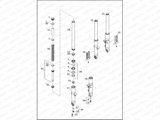 FORK, FRONT - FLFBS, FLHCS