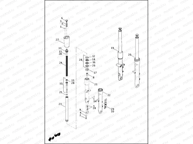 FORK, FRONT - FLS, FLSTC, FLSTF, FLSTFB & FLSTN