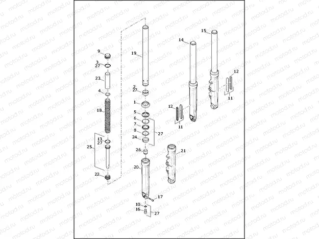 FORK, FRONT - FXBR, FXBRS, FXLR