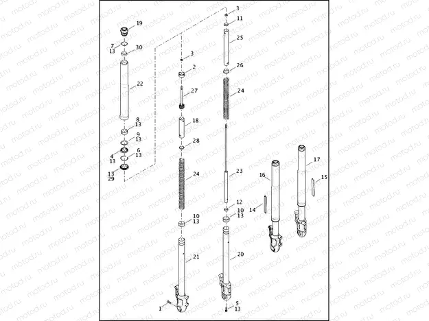 FORK, FRONT - FXFB, FXFBS