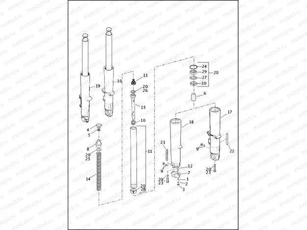 FORK, FRONT, LEFT & RIGHT (FAIRING MODELS)
