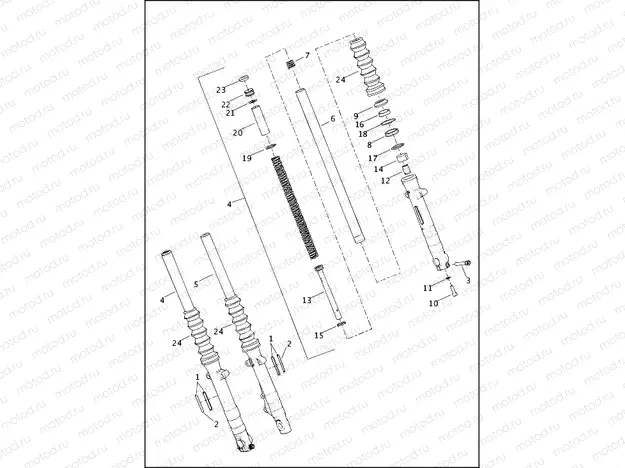 FORK, FRONT - XG500, XG750